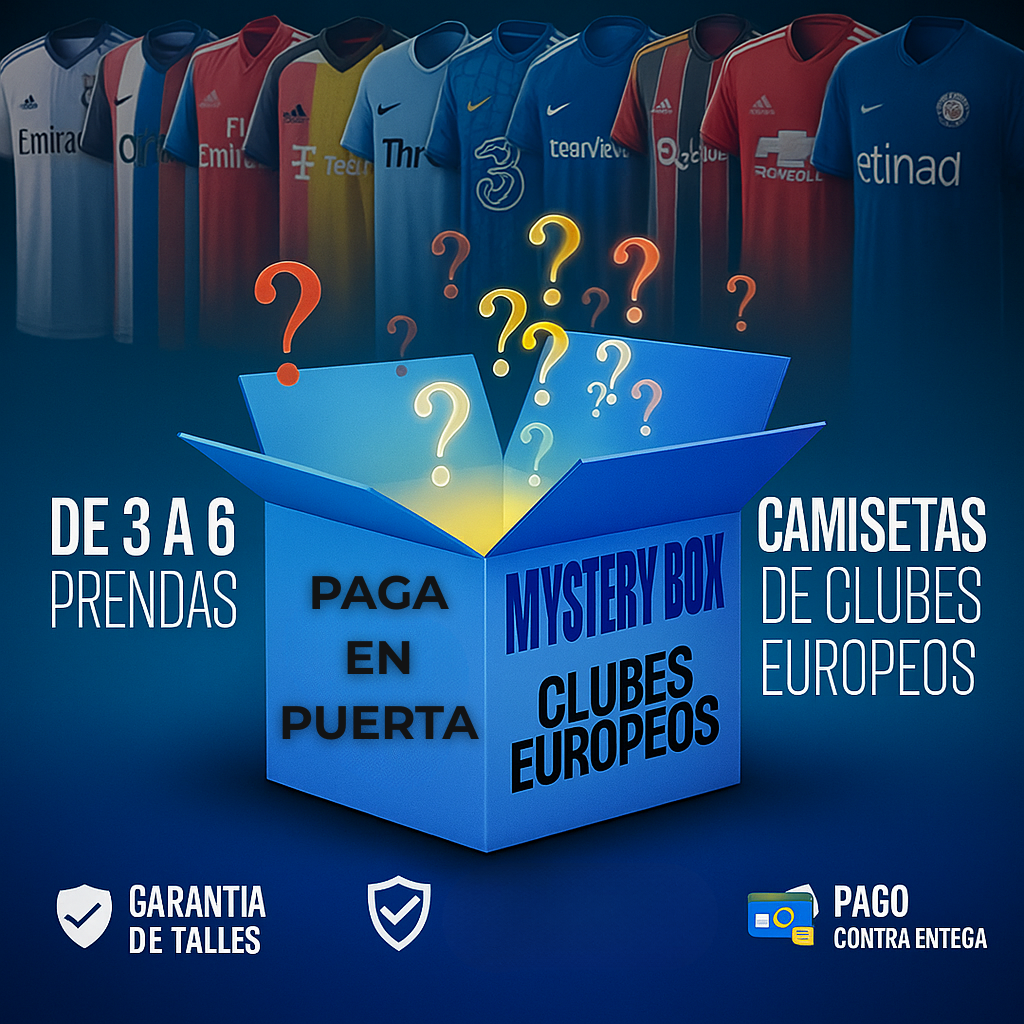 Mystery Box Camisetas Futbol Europeo - (3 a 6 Camisetas)